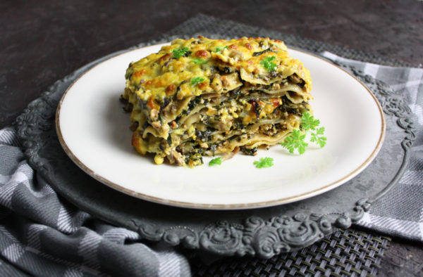Leckere Champignon-Lasagne mit Spinat Leckere Champignon-Lasagne mit Spinat