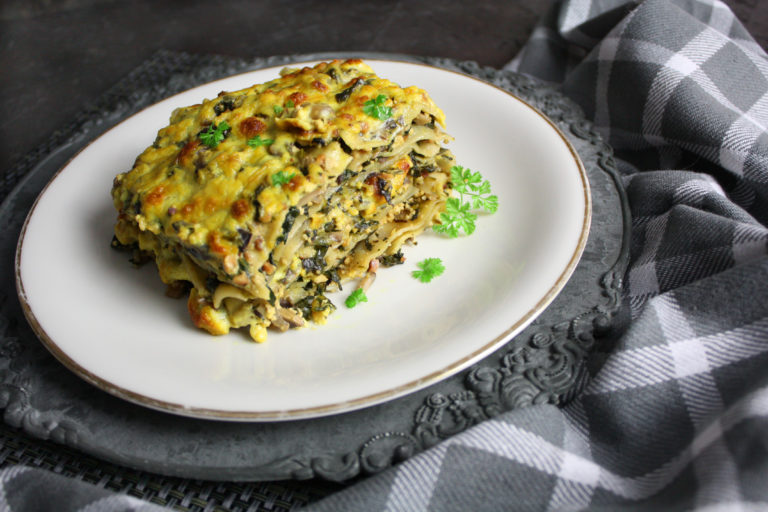 Leckere Champignon-Lasagne mit Spinat - Toastenstein.com