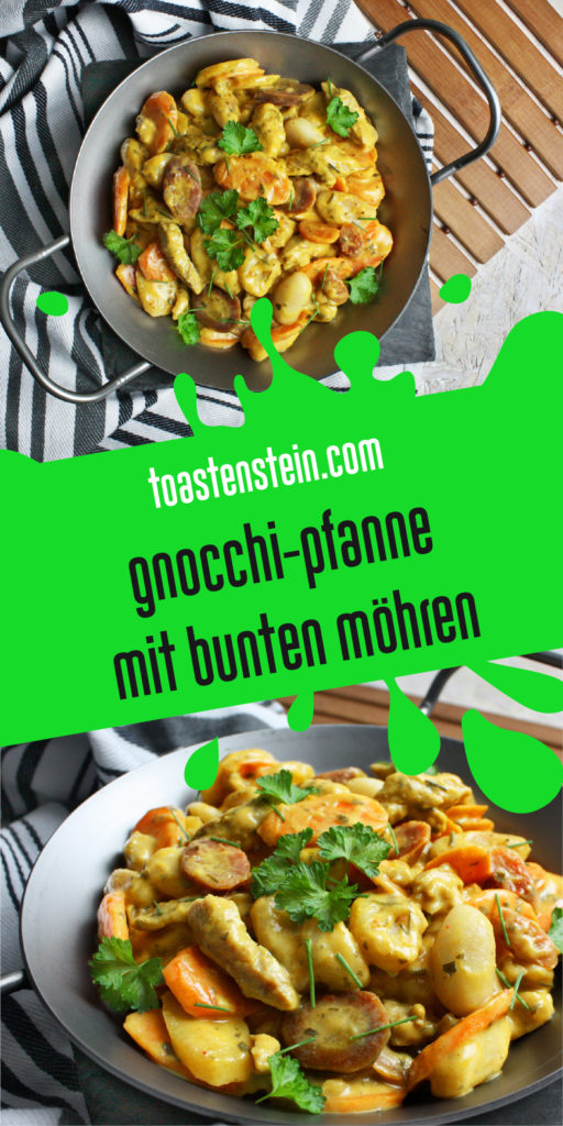 Herzhafte Gnocchi-Pfanne mit bunten Möhren | Toastenstein