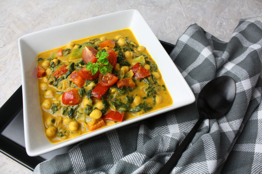 Cremiges Spinat-Curry mit Kichererbsen | Toastenstein