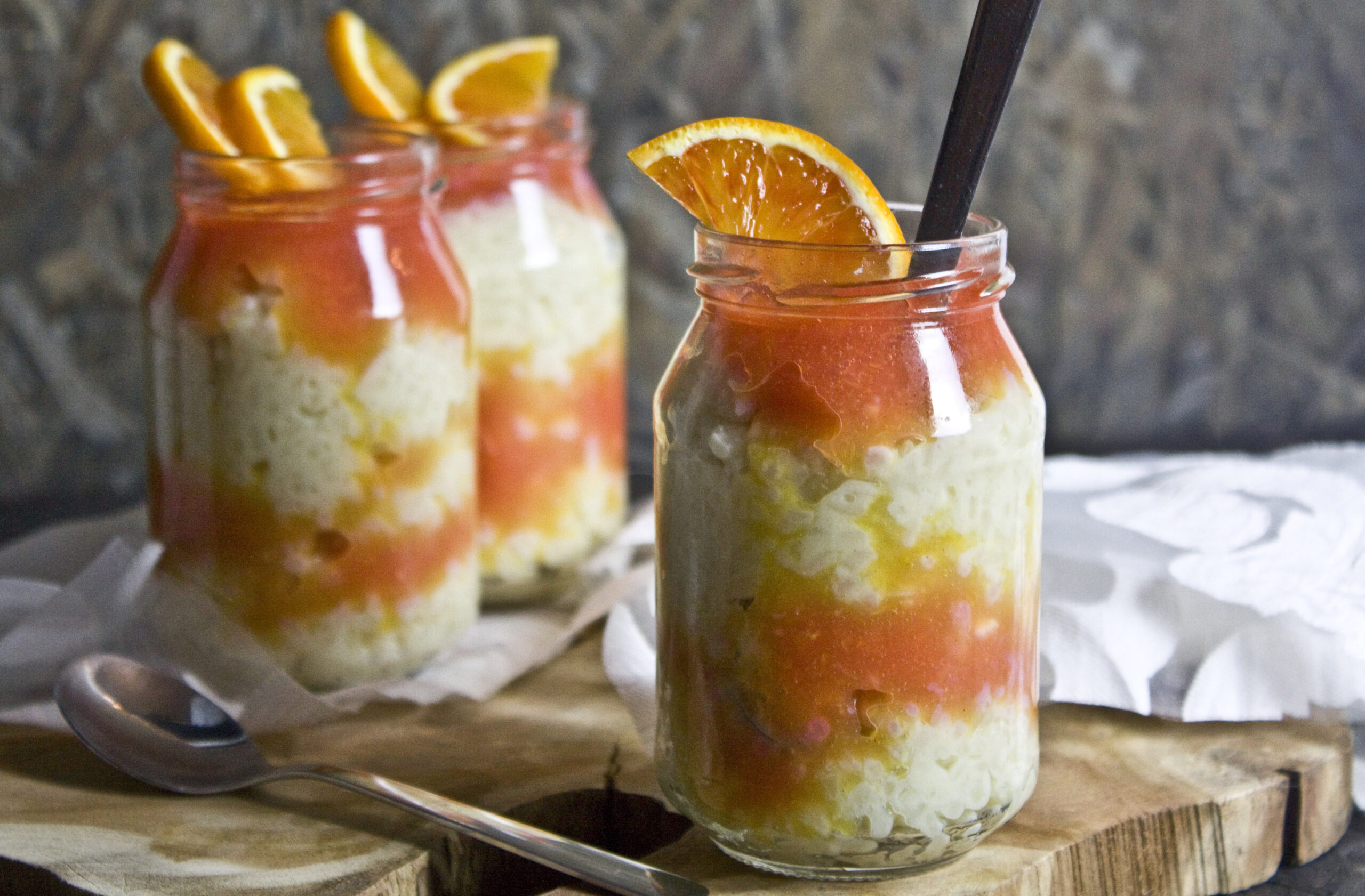 Milchreis mit Blutorangen-Sauce