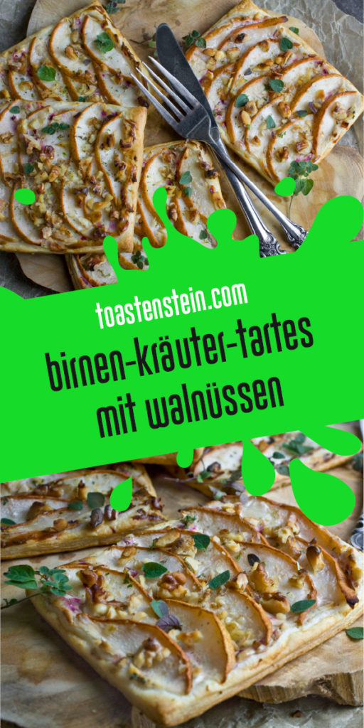 Birnen-Tartes mit Kräutern und Walnüssen