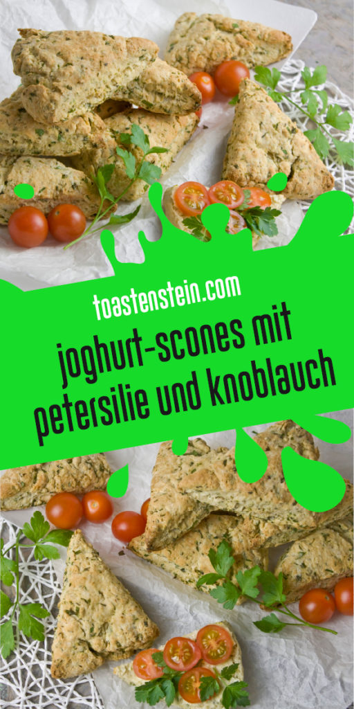 Joghurt-Scones mit Petersilie und Knoblauch Toastenstein