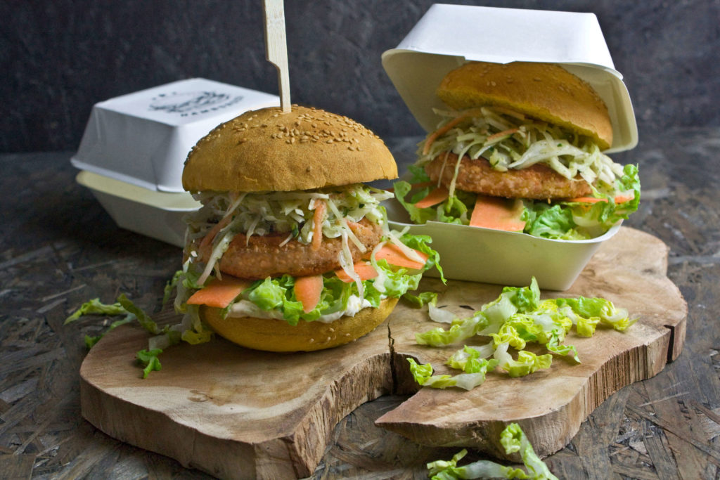 Möhren-Polenta-Burger Toastenstein