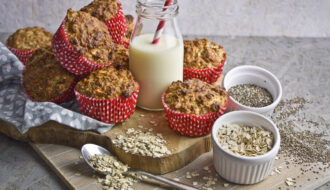 Frühstücks-Muffins mit Apfel und Banane