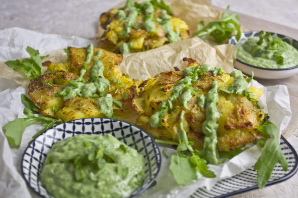 Quetschkartoffeln mit Grüner Sauce Quetschkartoffeln mit Grüner Sauce