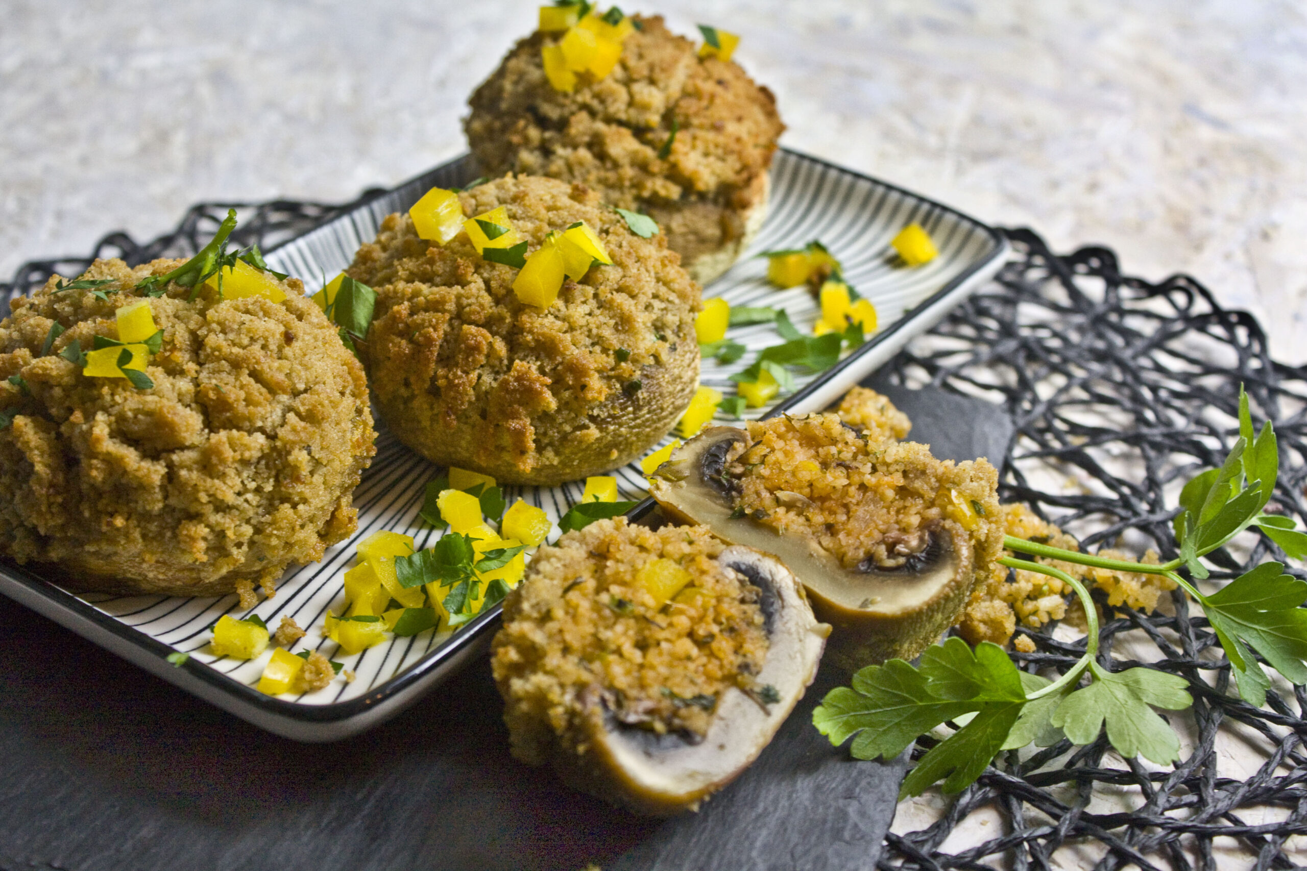 Gefüllte Champignons mit Couscous