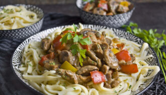 Rahm-Geschnetzeltes mit Champignons