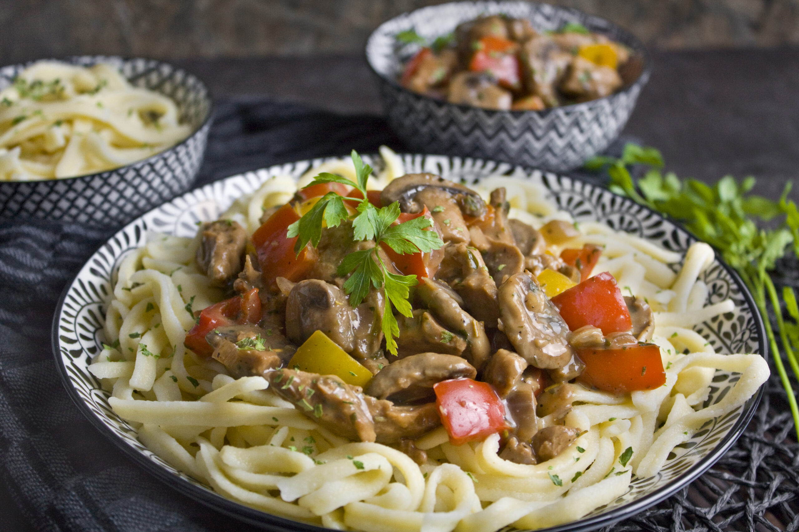 Rahm-Geschnetzeltes mit Champignons