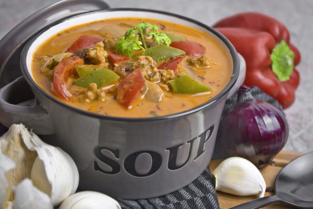 Vegane Gyros-Suppe mit Seitan | Toastenstein