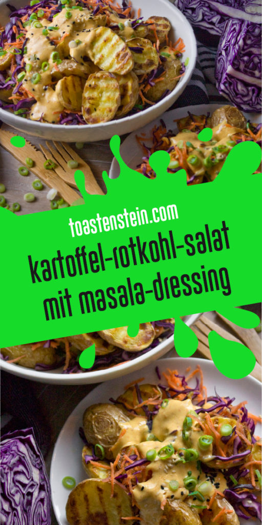 Kartoffel-Rotkohl-Salat mit Masala-Joghurt-Dressing | Toastenstein