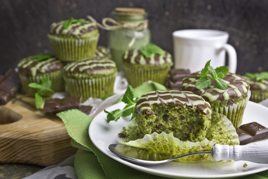 Matcha-Minz-Muffins mit Schokolade | Toastenstein