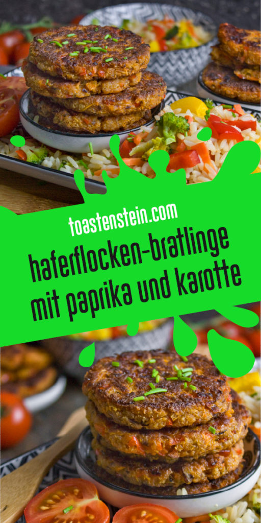 Haferflocken-Bratlinge mit Karotte und Paprika | Toastenstein