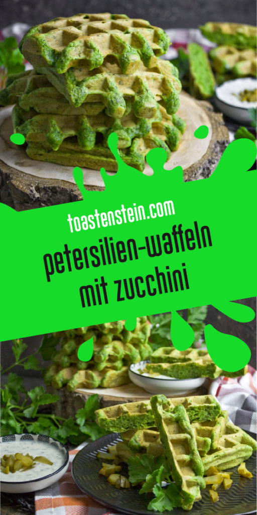 Monstergrüne Petersilien-Waffeln mit Zucchini | Toastenstein