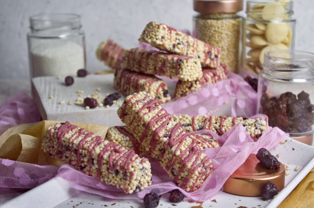 Quinoa-Cranberry-Riegel mit weißer Schokolade | Toastenstein