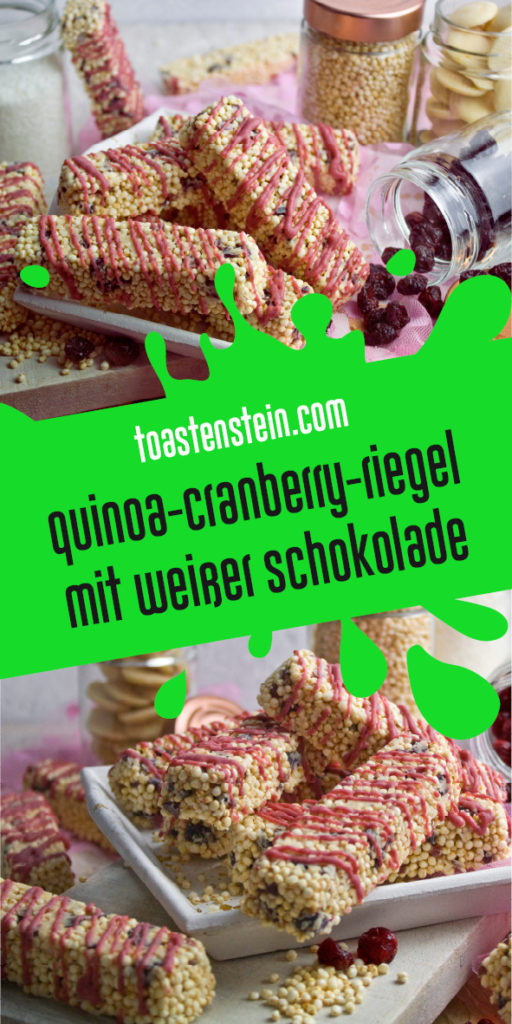 Quinoa-Cranberry-Riegel mit weißer Schokolade | Toastenstein