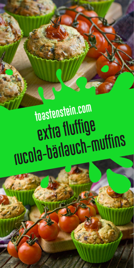 Herzhafte und fluffige Rucola-Bärlauch-Muffins | Toastenstein