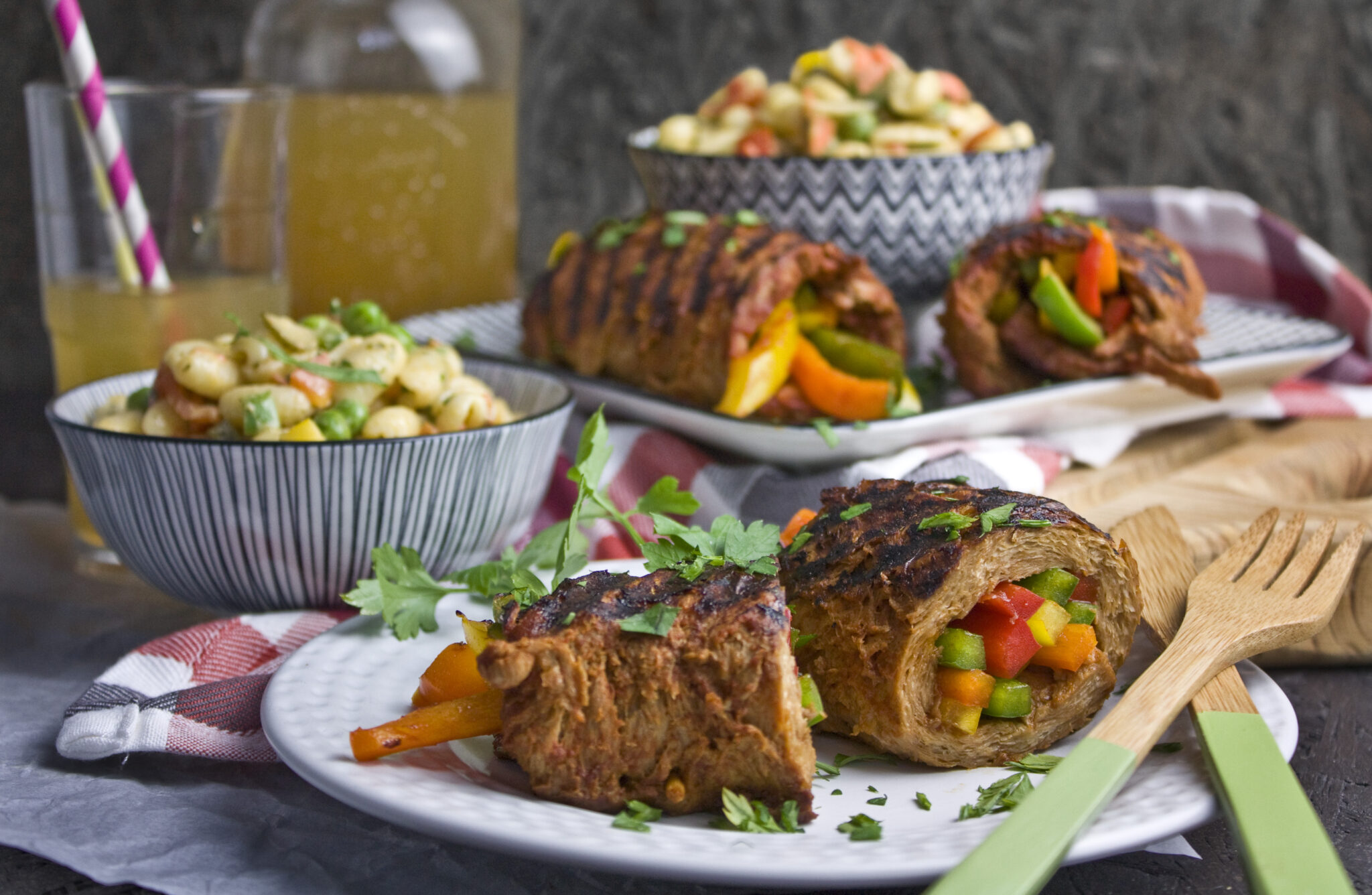 Gerollte PaprikaSteaks vom Grill