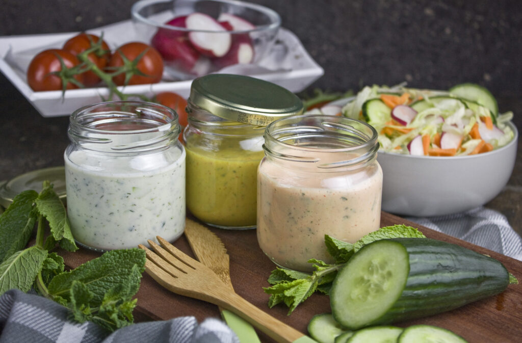Veganes JoghurtDressing in drei Varianten