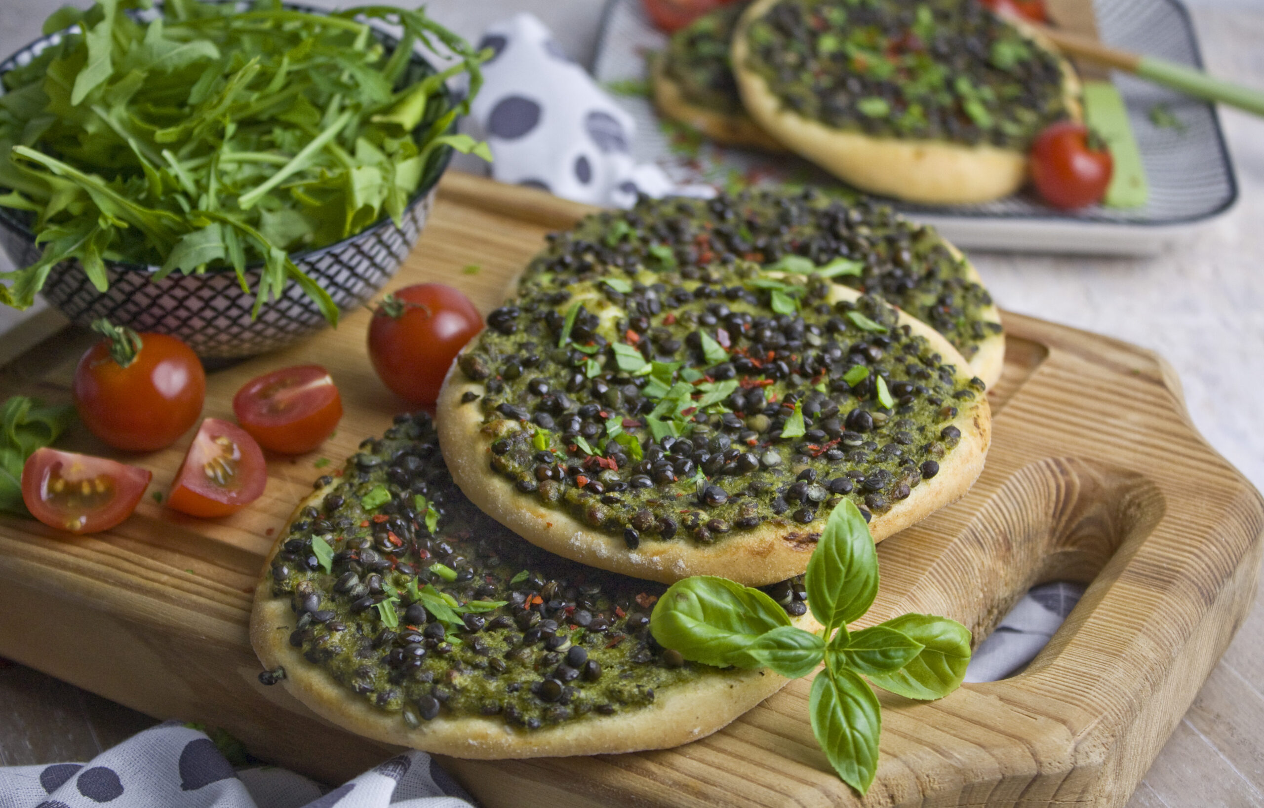 Grüne Linsen-Taler mit Rucola | Toastenstein