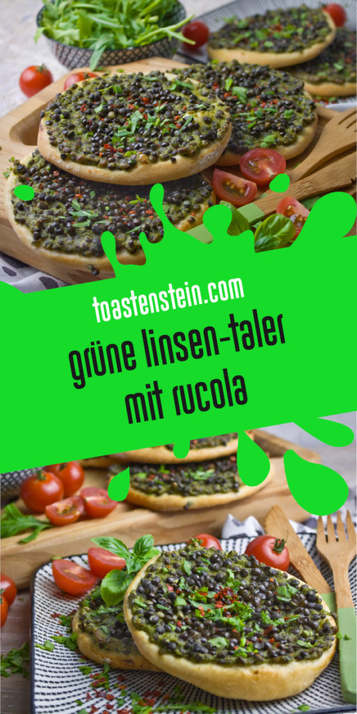 Grüne Linsen-Taler mit Rucola und Basilikum | Toastenstein