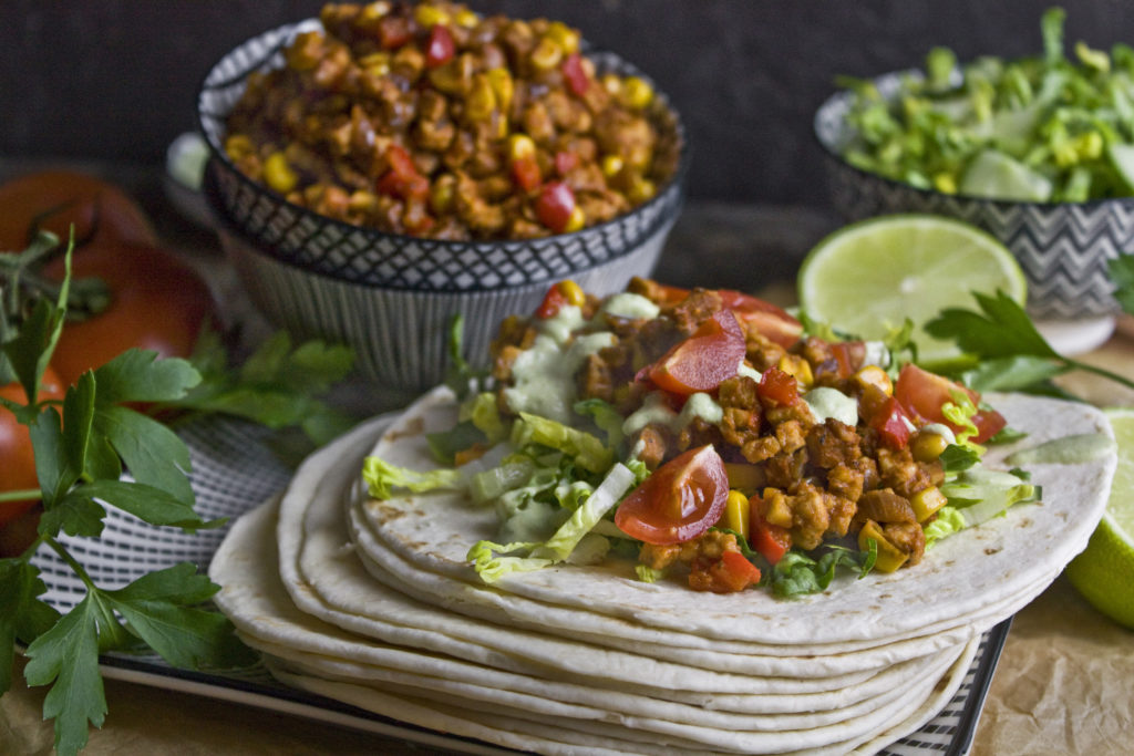 Tempeh-Tacos mit Mais und Paprika | Toastenstein