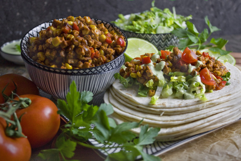 Tempeh-Tacos mit Mais und Paprika | Toastenstein