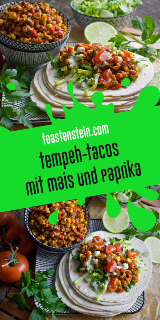 Tempeh-Tacos mit Mais und Paprika | Toastenstein