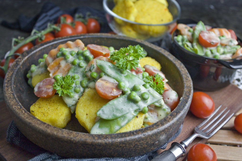 Gartengemüse-Ragout mit Polenta-Talern | Toastenstein