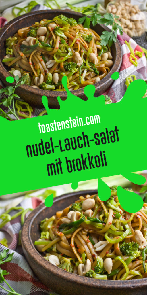 Würziger Nudel-Lauch-Salat mit Brokkoli | Toastenstein