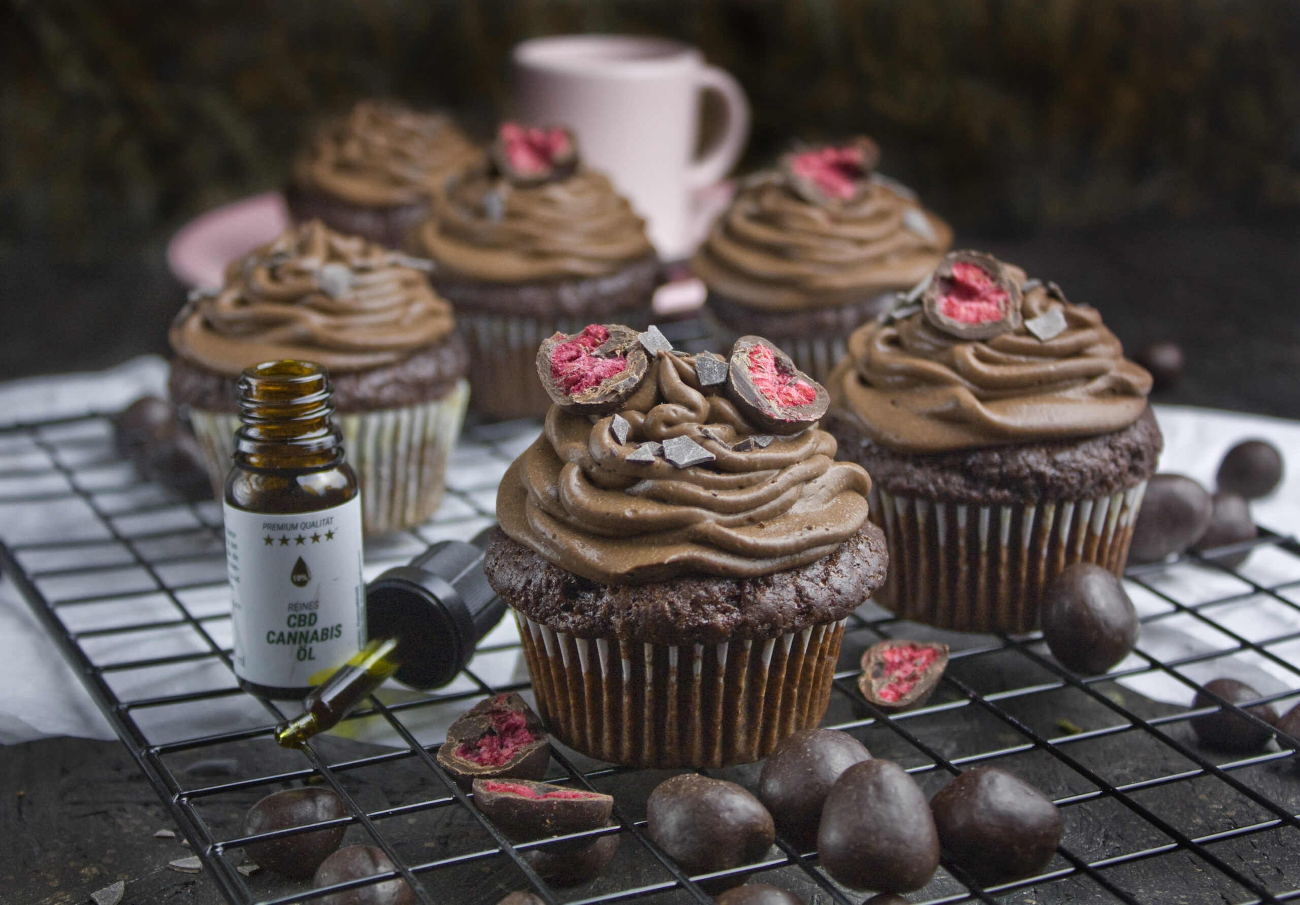 Schokoladen-Cupcakes mit CBD-Öl | Toastenstein