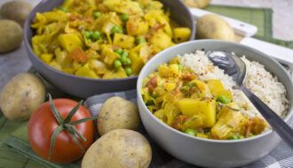 Geschmortes Weißkohl-Curry mit Kartoffeln | Toastenstein