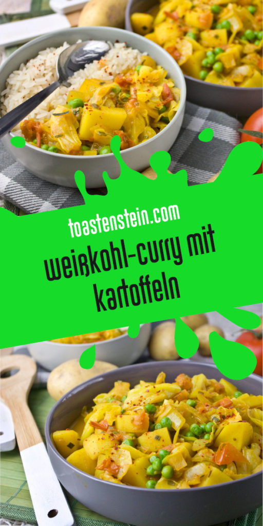 Geschmortes Weißkohl-Curry mit Kartoffeln | Toastenstein