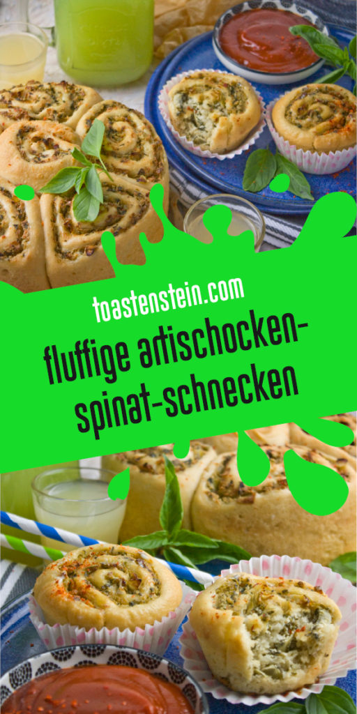 Fluffige Artischocken-Spinat-Schnecken | Toastenstein