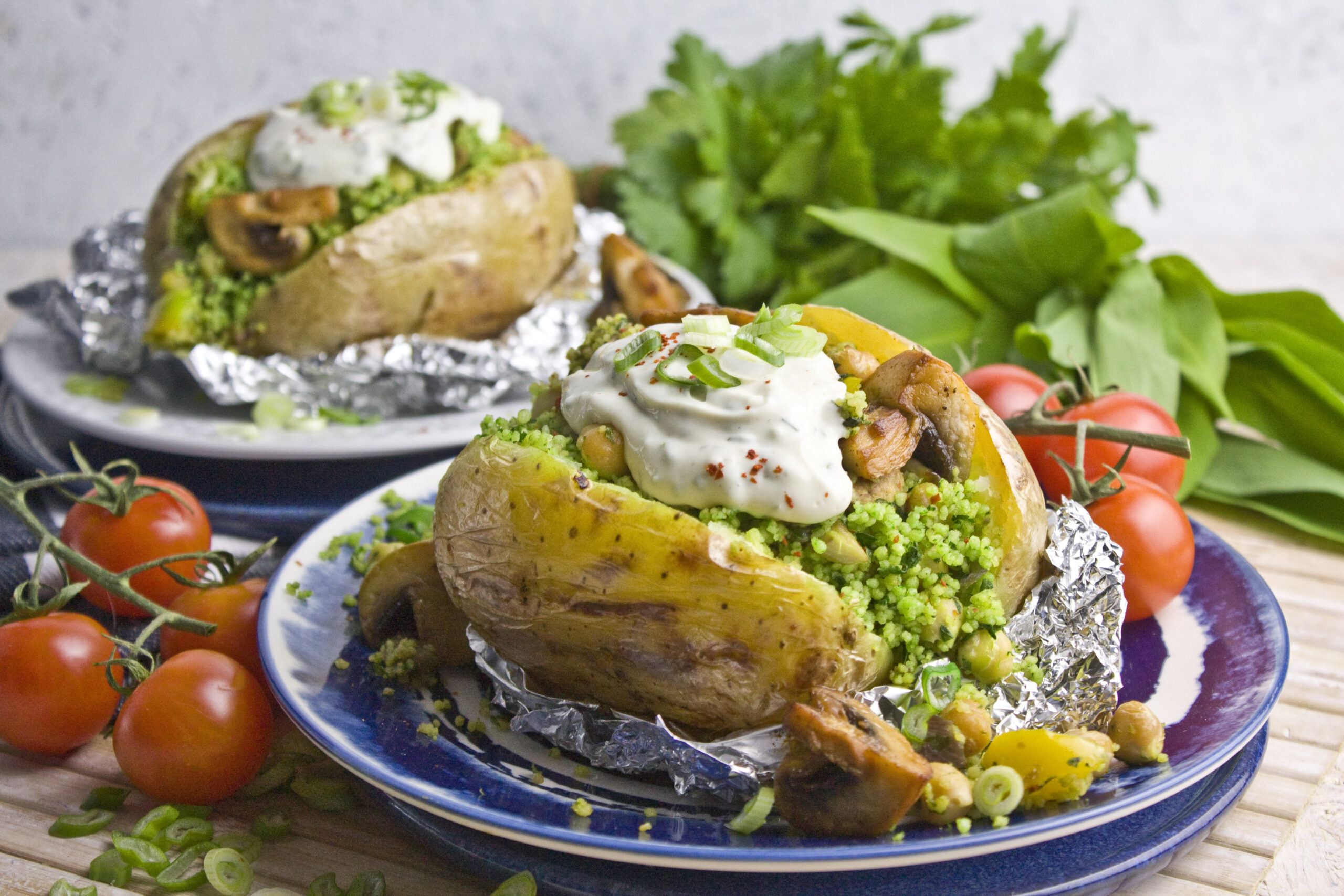 Kumpir mit Bärlauch-Couscous-Füllung - Toastenstein.com