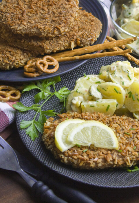 Salzstangen-Schnitzel aus Seitan [Frankefood] | Toastenstein