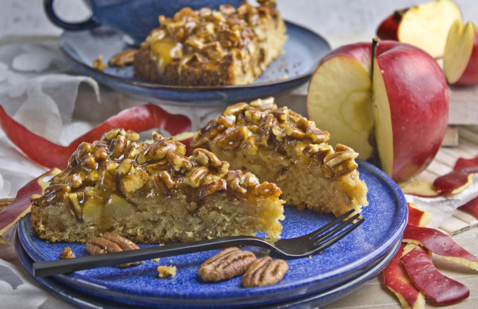 Apfel-Karamell-Kuchen mit Pekannüssen - Toastenstein.com