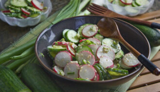 Schneller Gurken-Radieschen-Salat mit Wasabi-Dressing | Toastenstein