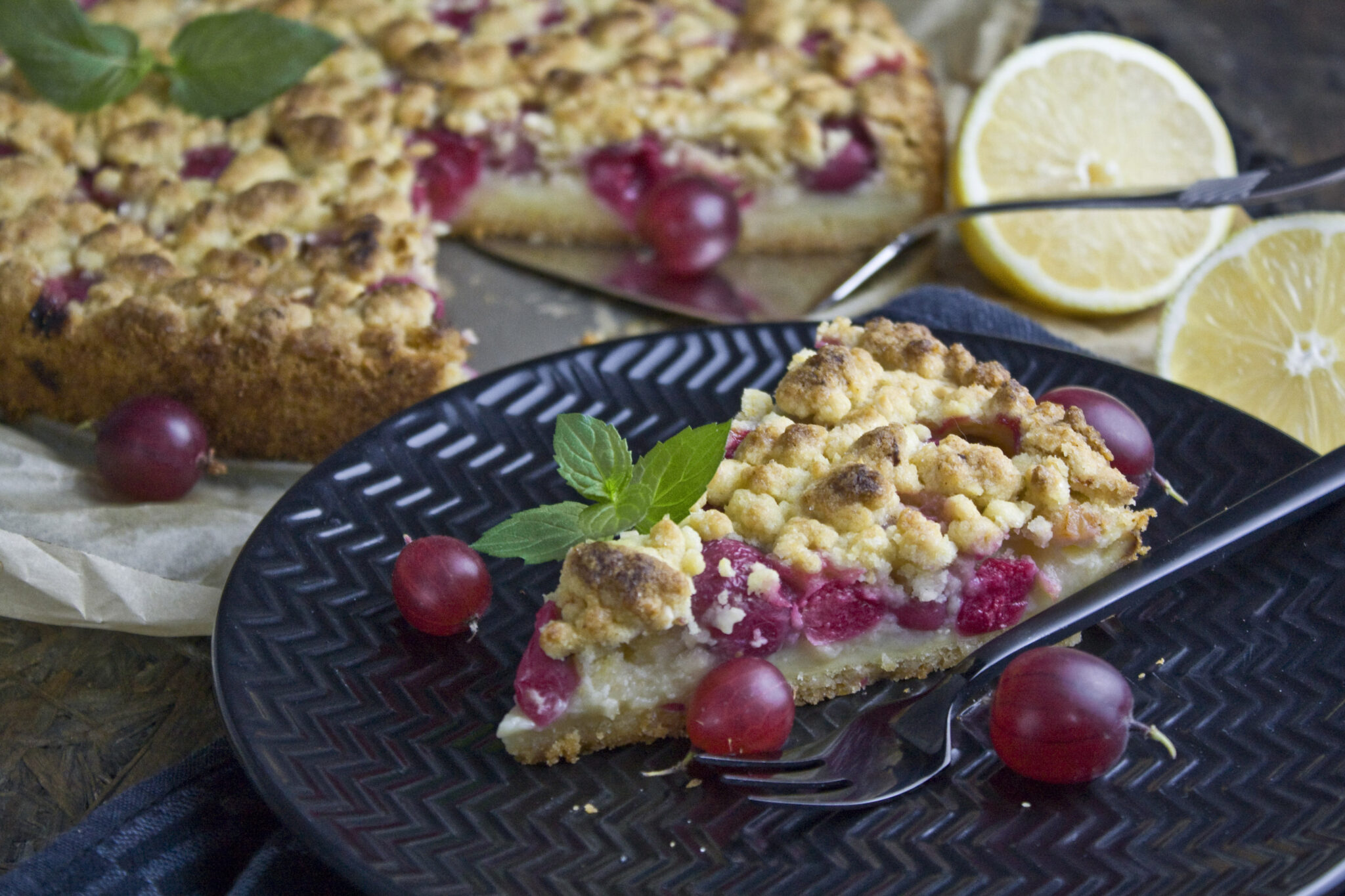 Stachelbeer-Streuselkuchen mit Pudding - Toastenstein.com