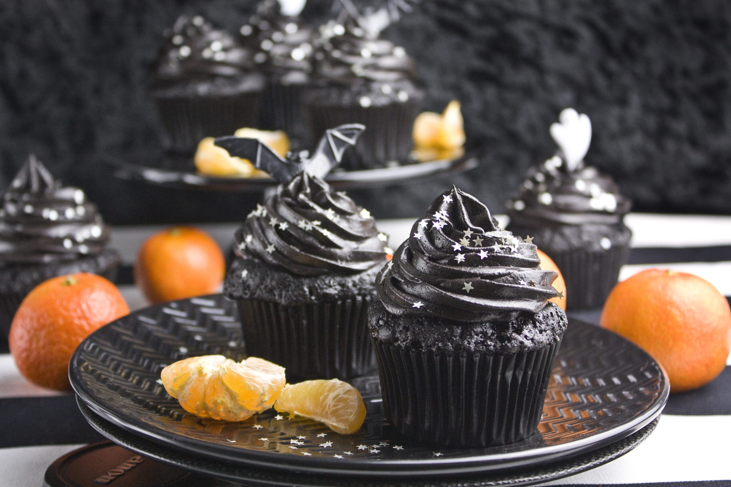 Mitternachts-Cupcakes mit Clementinen [Halloween Edition]