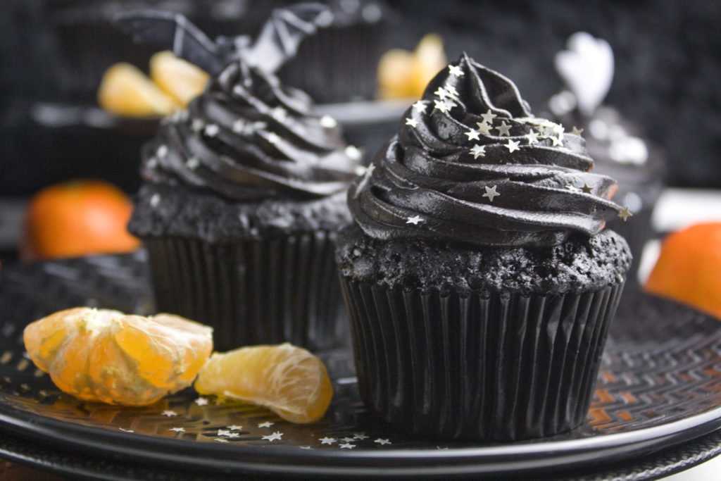 Mitternachts-Cupcakes mit Clementinen [Halloween Edition]