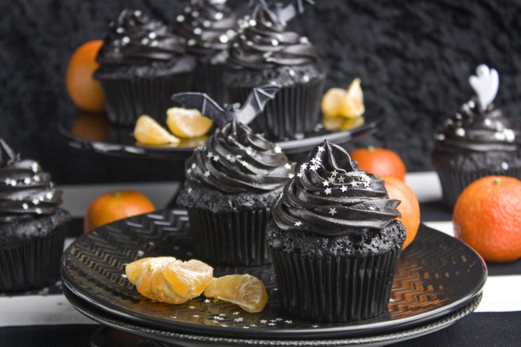 Mitternachts-Cupcakes mit Clementinen [Halloween Edition]