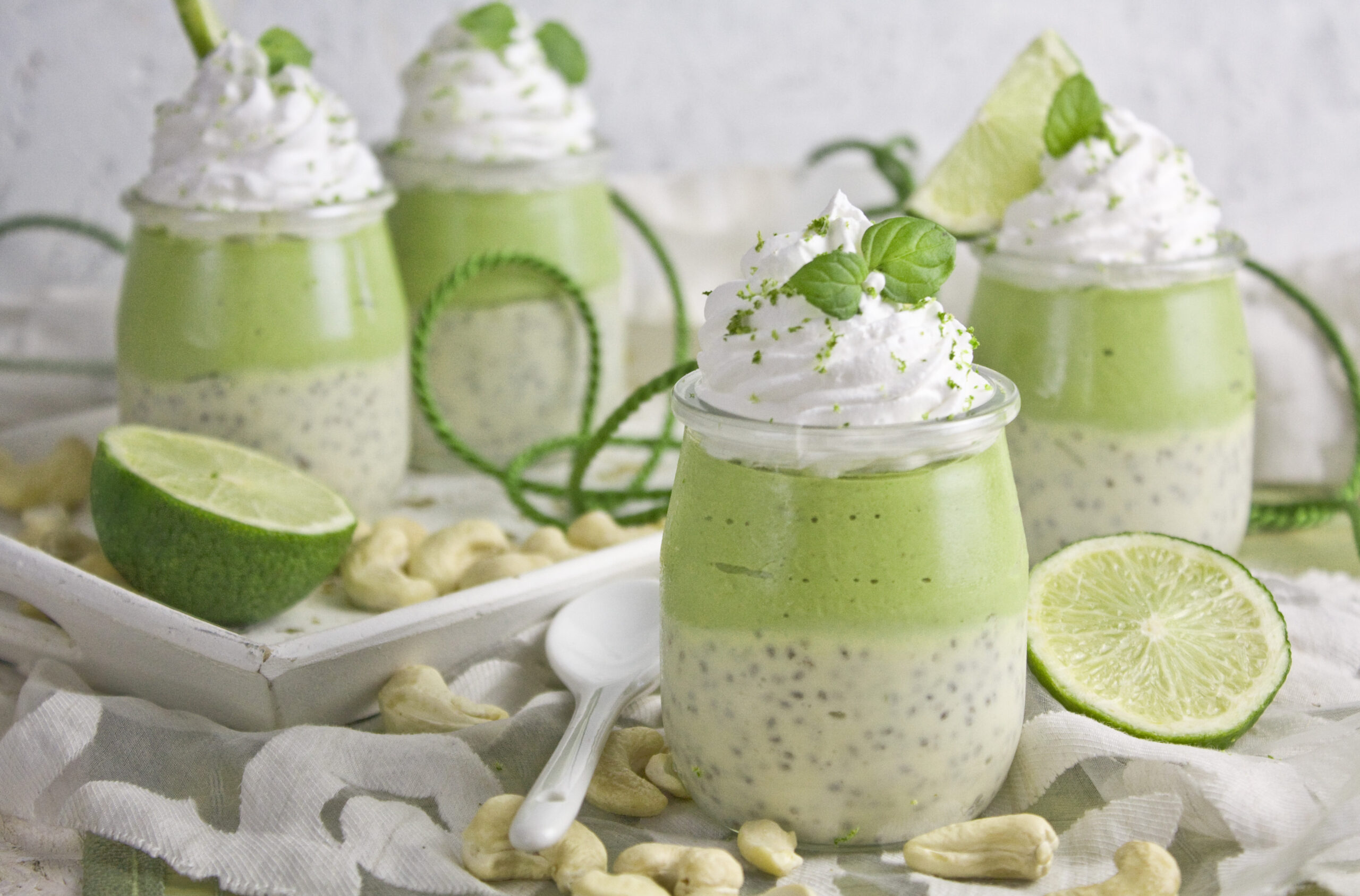 Limetten-Chia-Parfrait mit Matcha-Creme | Toastenstein