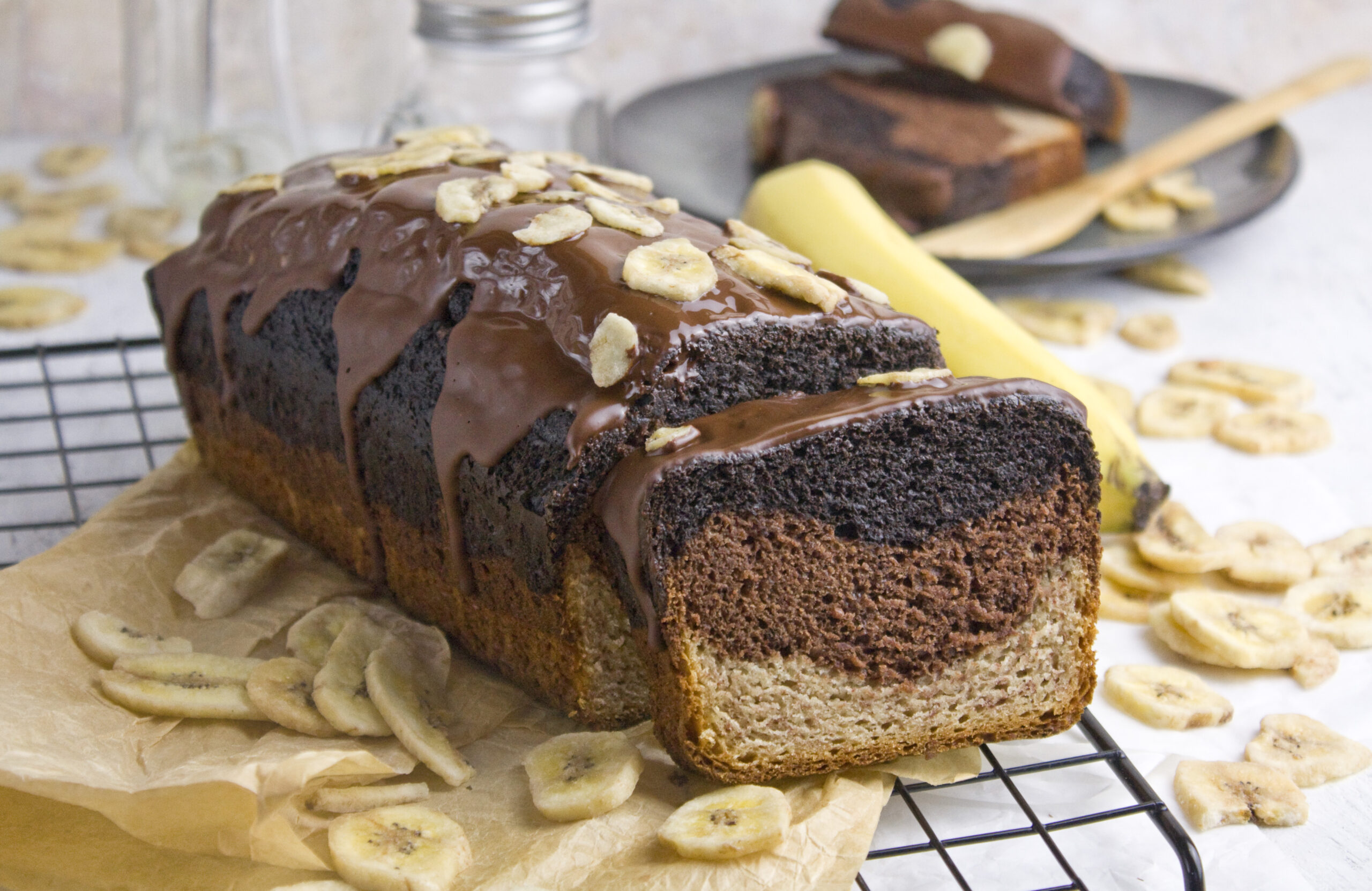 Saftiges Schoko-Schicht-Bananenbrot - Toastenstein.com