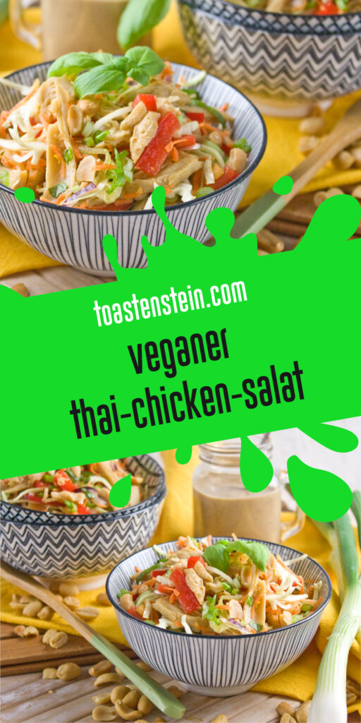 Veganer Thai-Chicken-Salat mit Erdnüssen - Toastenstein.com