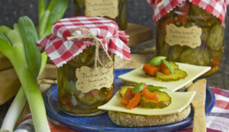 Eingelegte Butterbrot-Gurken mit Paprika | Toastenstein