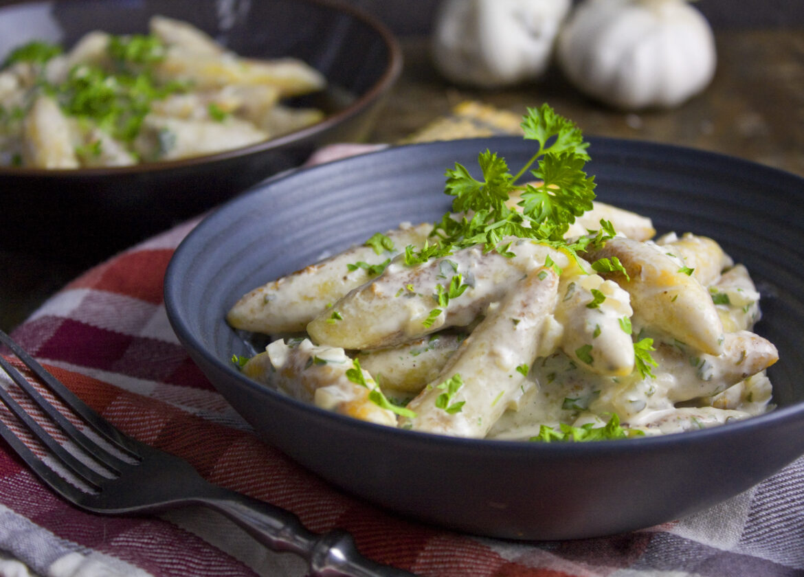 Schnupfnudeln in Knoblauch-Petersilien-Sauce | Toastenstein