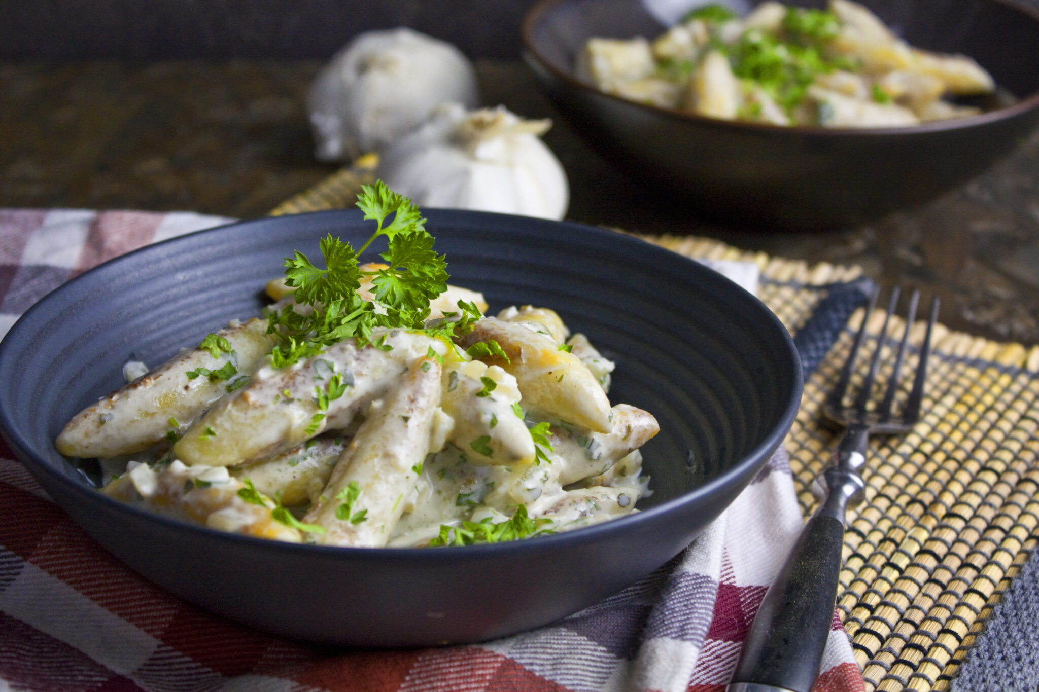 Schnupfnudeln in Knoblauch-Petersilien-Sauce - Toastenstein.com