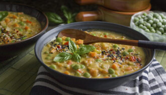 Würzige Konfetti-Hummus-Suppe | Toastenstein