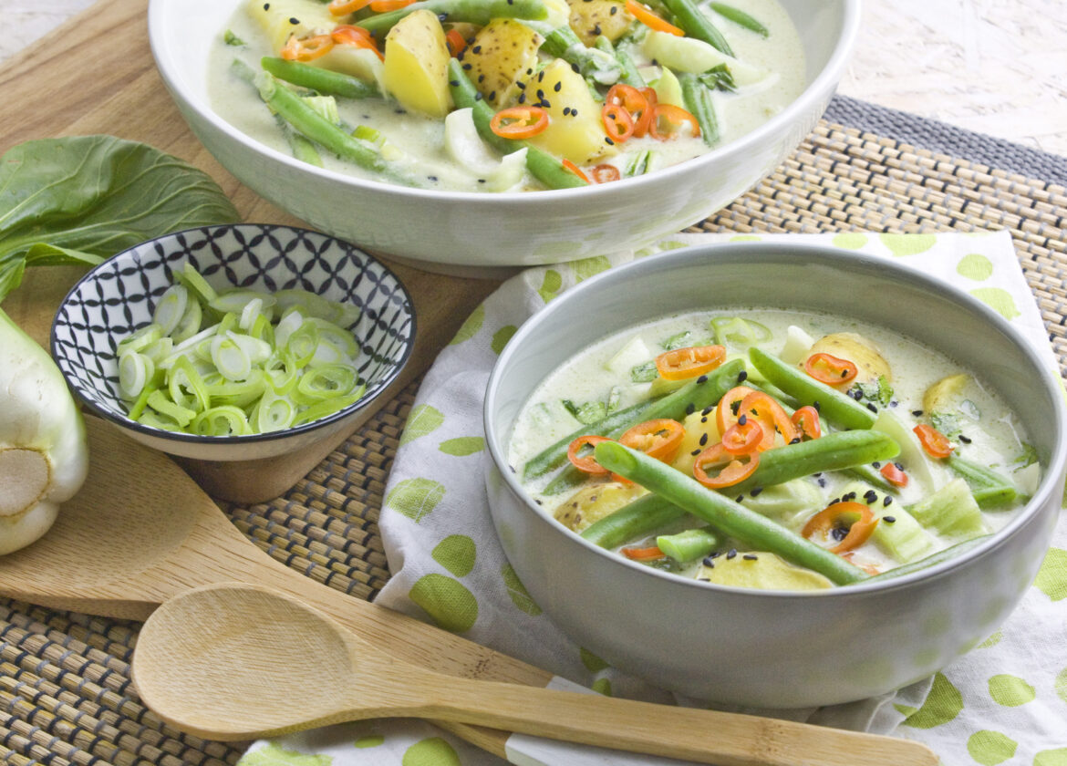 Grünes Bohnen-Kartoffel-Curry mit Pak Choi | Toastenstein